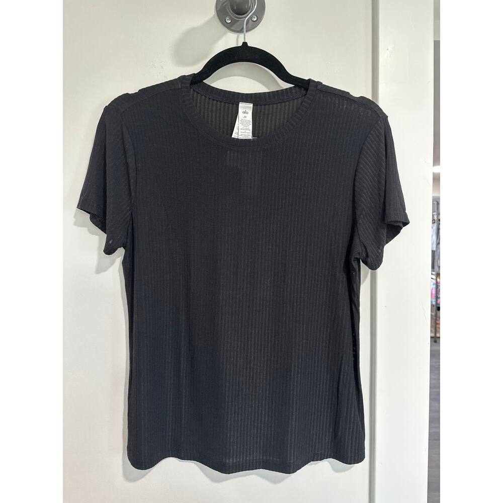 Alo Yoga Ribbed Short Sleeve Tee Size M